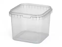 Ведро пластиковое квадратное с крышкой, 1 л, прозрачный [5107]