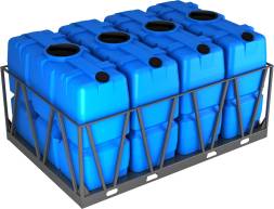 Пластиковая ёмкость в обрешётке 8000 литров (кассета из 4 шт), арт.: SK 2000х4, цвет: синий, код: 12703