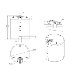 Емкость TOR 5000л под плотность до 1.2 г/см3 с откидной крышкой синяя