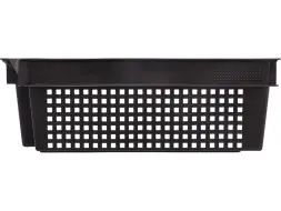 Ящик пластиковый перфорированный, 600x400x200 мм, 48 л, черный [102]