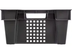 Ящик пластиковый перфорированный, 600x400x200 мм, 48 л, черный [102]