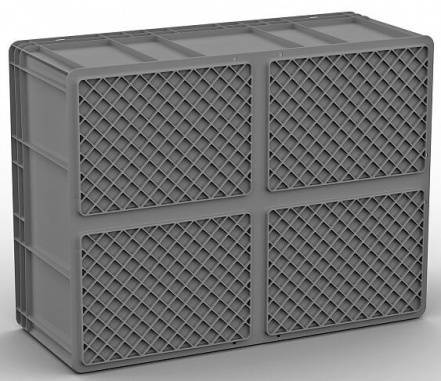 Евроконтейнер пластиковый с усиленным дном ЕС-8632, 800х600х320 мм