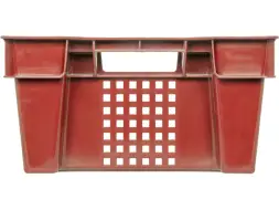 Ящик пластиковый перфорированный, 600x400x200 мм, 48 л, красный [102-1]