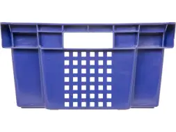 Ящик пластиковый перфорированный, 600x400x200 мм, 48 л, синий [102-1]