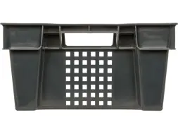 Ящик пластиковый перфорированный, 600x400x200 мм, 48 л, черный [102-1]