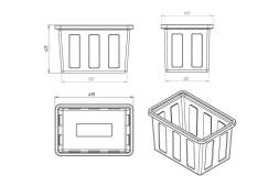 Ванна пластиковая пищевая К, 90 л, HDPE, синий [132.0090.601.0]