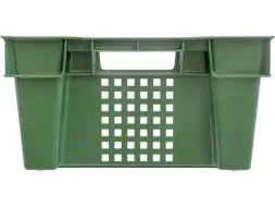 Ящик пластиковый перфорированный, 600x400x200 мм, 48 л, зеленый [102-У]