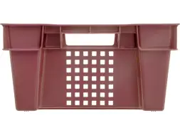 Ящик пластиковый перфорированный, 600x400x200 мм, 48 л, красный [102-У]