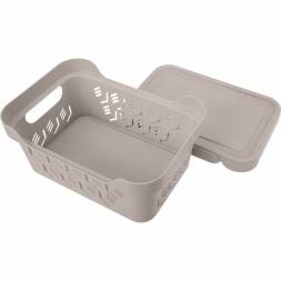 Ящик с крышкой универсальный Deluxe, 4,6л, светло-бежевый