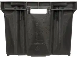 Ящик пластиковый перфорированный, 540x360x260 мм, 38 л, черный [105]