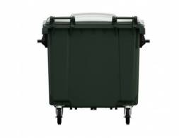 Контейнер пластиковый для мусора (ТБО/ТКО) с крышкой на колесах, 1100 л