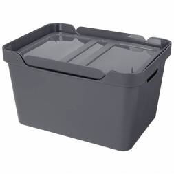 Ящик с крышкой универсальный Luxe, 18л, серый