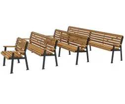 Скамейка стальная «Модерн» 3,0 м (3 опоры)