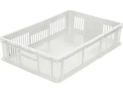 Ящик пластиковый перфорированный, 600×400×140 мм, 27 л, белый [705.02.02 м]