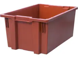 Ящик сплошной 600x400x270 мм, 43 л, красный