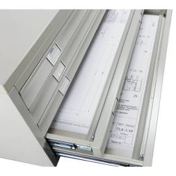 Шкаф металлический картотечный (картотека) для чертежей ПРАКТИК A0-20, А0, 20 ящиков, 1660x1359x927 мм