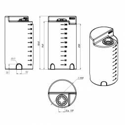 Емкость дозировочная 200 л с резьбовой крышкой под плотность вещества до 1.0 г/см3, белый