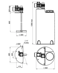 Емкость дозировочная 200 с лопастной мешалкой