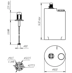 Емкость дозировочная 500 белый N с пропеллерной мешалкой