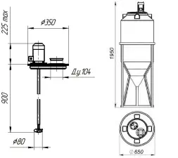Емкость ФМ 240 белый в обрешетке с пропеллерной мешалкой