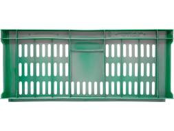 Ящик пластиковый перфорированный, 600x400x250 мм, 46 л, зеленый [201]