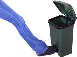 Контейнер для мусора пластиковый с педалью, крышкой и пакетодержателем, 30 л, зеленый [МКТ 30]