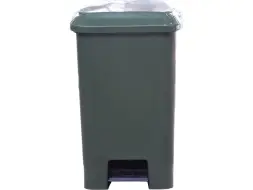 Контейнер для мусора пластиковый с педалью, крышкой и пакетодержателем, 60 л, зеленый [МКТ 60]