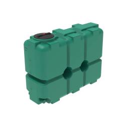 Емкость пластиковая для воды и дизельного топлива ST 2000 л с патрубками d100мм и резьбовой крышкой под плотность вещества до 1.0 г/см3, зеленый