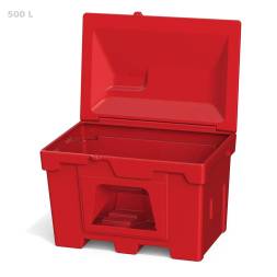 Ящик для соли, реагентов 500 литров с дозатором, красный