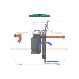 Автономная канализация Rostok Ground 6 с горловиной 1000 мм и принудительным отведением, 2800л, черный