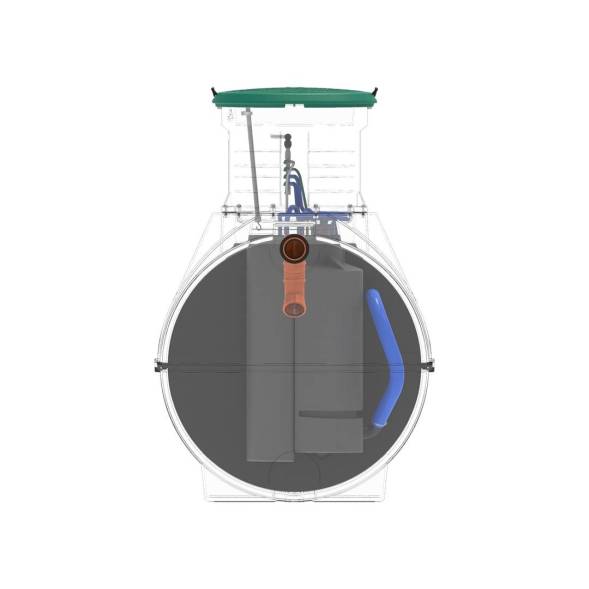 Автономная канализация Rostok Ground 8 с горловиной 1000 мм и принудительным отведением, 3500 л, черный [504.3000.899.001]
