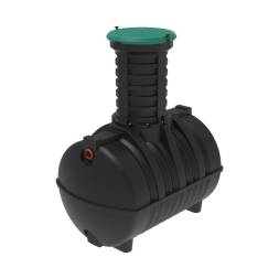 Автономная канализация Rostok Ground 8 с горловиной 1000 мм и самотечным отведением, 3500 л, черный