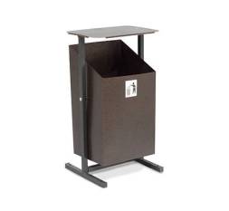 Урна металлическая уличная квадратная с крышкой, 24 л